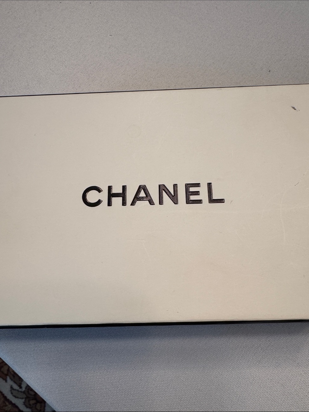 CHANEL Cream Box with Black Logo